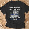 Stolzer Papa Eines Police Officer – Thin Blue Line Geschenk T-Shirt Geschenke für alte Männer