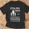 Stolzer Papa Zwei Töchter Idea T-Shirt Geschenke für alte Männer