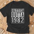 Straight Outta 1982 Year Of Birth Birthday T-Shirt Gifts for Old Men