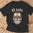 Sugar Skull For Dia De Los Muertos El Jefe T-Shirt Geschenke für alte Männer