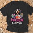 Sunset Retro Portuguese Water Dog Pet Paw T-Shirt Gifts for Old Men