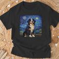 Surreal Starry Night Bernese Mountain Dog T-Shirt Gifts for Old Men