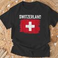 Switzerland Footballintage Soccer Team Pride Swiss Flag Camiseta unisex Regalos para ancianos