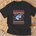 T-shirt Joyeux Noël en Finnois, Motifs de Rennes & Flocons Cadeaux pour les vieillards