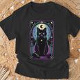 Tarot Card Crescent Moon Black Cat Lover Tarot Cat Vintage T-Shirt Gifts for Old Men