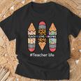 Teacher Life Teach Love Inspire Pencils Inspirational Women T-Shirt Gifts for Old Men
