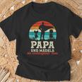 Team Papa Tochter Zwei Kinderatertag Bester Super Papa T-Shirt Geschenke für alte Männer