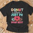 Testing Day Donut Stress Just Do Your Best Cute Teacher T-Shirt Gifts for Old Men