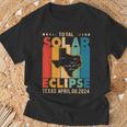 Texas Solar Eclipse Path 2024 Vintage Solar Eclipse In Texas T-Shirt Gifts for Old Men