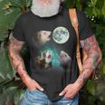 Three Ferrets Howl At Moon 3 Wolfs Wolves Parody T-Shirt Gifts for Old Men