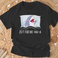 Time Für Die Haia Shark Sleep Tired Sleep Pyjamas Black T-Shirt Geschenke für alte Männer