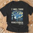 Total Solar Eclipse 2024 Pennsylvania Starry Night Painting T-Shirt Gifts for Old Men