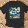 Total Solar Eclipse 2024 Starry Night Painting Van Gogh T-Shirt Gifts for Old Men