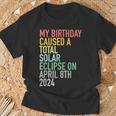 Total Solar Eclipse 4-8-2024 April 8Th Birthday Astrology T-Shirt Gifts for Old Men
