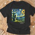 Total Solar Eclipse April 08 2024 Texas Starry Night Cat T-Shirt Gifts for Old Men