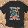 Total Solar Eclipse April 8 2024 French Bulldog T-Shirt Gifts for Old Men
