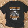 Trecker Der Tut Nix Der Will Nur Traktor Fahren Men's Black T-Shirt Geschenke für alte Männer