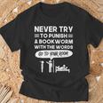 Never Try To Punish A Bookworm T-Shirt Gifts for Old Men