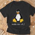 Tux Linux Penguin Sudo Rm -Rf Computer Science T-Shirt Geschenke für alte Männer