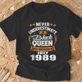Never Underestimate A Black Queen July 1989 T-Shirt Gifts for Old Men