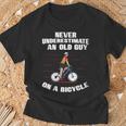 Never Underestimate An Old Guy On A Bicycle Fathers Day T-Shirt Gifts for Old Men