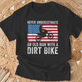 Never Underestimate An Old Man With A Dirt Bike Grandpa Dad T-Shirt Gifts for Old Men