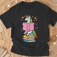 Unicorn Read Reading Book Librarian America Girls Women T-Shirt Gifts for Old Men