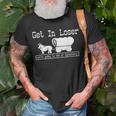 Unique Get In Loser We're Going To Die Of Dysentery T-Shirt Gifts for Old Men