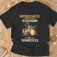 Unterschätze Niemals Einen Alten Mann Mit Drumsticks Music T-Shirt Geschenke für alte Männer