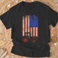 Usa Flag Tractor Farmer T-Shirt Gifts for Old Men