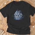 Valknut Symbol Ravens Odin's Wotan Knot Walhallaiking T-Shirt Geschenke für alte Männer