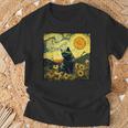 Van Gogh Cat T-Shirt Geschenke für alte Männer