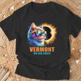 Vermont Total Solar Eclipse 2024 Cat Solar Eclipse Glasses T-Shirt Gifts for Old Men