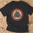 Viking Knot Valknut Wotan Norse Mythology T-Shirt Geschenke für alte Männer