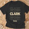 Vintage Clark Iowa Repeating Text T-Shirt Gifts for Old Men