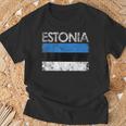 Vintage Estonia Estonian Flag Pride T-Shirt Gifts for Old Men