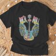 Vintage Retro 80S Rock & Roll Music Electric Guitar Wings T-Shirt Gifts for Old Men