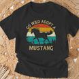Vintage Sunset Wild Mustang Horse Go Wild Adopt A Mustang T-Shirt Gifts for Old Men