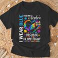 I Wear Blue For My Nephew Autism Awareness Month Uncle Aunt T-Shirt Gifts for Old Men