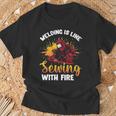 Welding Is Like Sewing With Fire Welder T-Shirt Gifts for Old Men