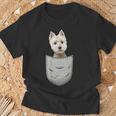 Westie Highland Terrier Pocket For Dog Owner T-Shirt Geschenke für alte Männer