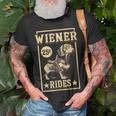 Wiener Rides Dachshund Lover Doxie Weiner Weenie Dog Owner T-Shirt Gifts for Old Men