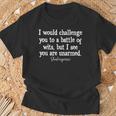 William Shakespeare Battle Of Wits English Literature Quote T-Shirt Gifts for Old Men
