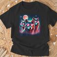 Wolf Squad Mit Rosa Sonnenbrillen Und Mond Für Wolfsliebhaber Geschenk T-Shirt Geschenke für alte Männer