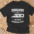 Zuhause Ist Wo Mein Caravan Steht Campingplatz Geboren T-Shirt Geschenke für alte Männer