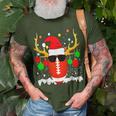 Christmas Football Santa Hat Sports Xmas Team Lovers Holiday T-Shirt Gifts for Old Men
