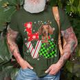 Dachshund Christmas Tree Lights Santa Dog Xmas T-Shirt Gifts for Old Men