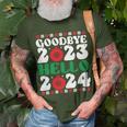 Goodbye 2023 Hello 2024 Christmas Xmas Happy New Year's Eve T-Shirt Gifts for Old Men