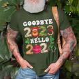 Goodbye 2023 Hello 2024 Happy New Year Christmas Xmas T-Shirt Gifts for Old Men