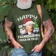 Happy Thanksgiving Trick Or Treat Joe Biden Santa Christmas T-Shirt Gifts for Old Men
